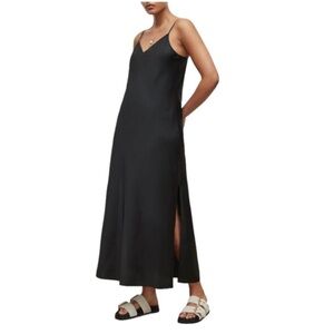 All Saints Cass Black Medium Slip Dress
